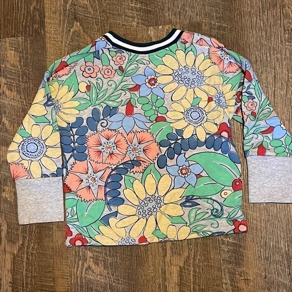 Gymboree Girl’s Crewneck Sweatshirt Floral Pattern Size XS (4) - Picture 3 of 6